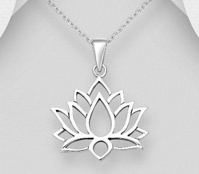 Şəkli böyütmək üçün tiklayın 925 Sterling Silver Lotus Pendant