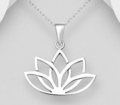 Şəkli böyütmək üçün tiklayın 925 Sterling Silver Lotus Pendant