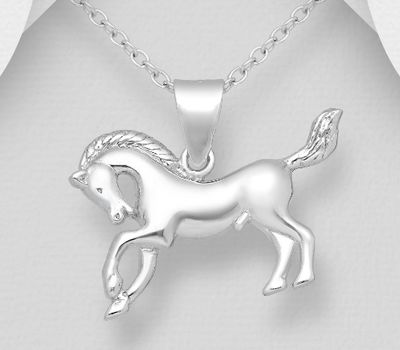 925 Sterling Silver Horse Pendant