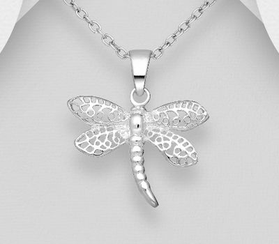 Şəkli böyütmək üçün tiklayın 925 Sterling Silver Dragonfly Pendant