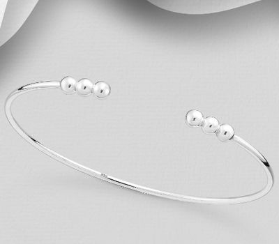 925 Sterling Silver Ball Cuff Bracelet