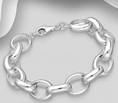 Şəkli böyütmək üçün tiklayın 925 Sterling Silver Links Chain Bracelet