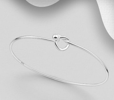 Şəkli böyütmək üçün tiklayın 925 Sterling Silver Love Knot Bangle