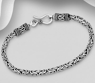 Şəkli böyütmək üçün tiklayın 925 Sterling Silver Oxidized Bracelet