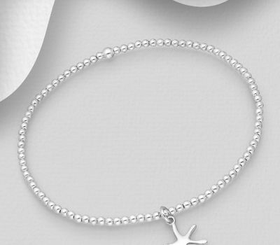 925 Sterling Silver Starfish Stretch Bracelet