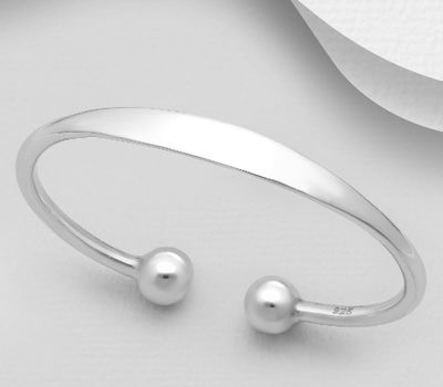 925 Sterling Silver Ball Cuff Bracelet