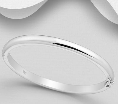 Şəkli böyütmək üçün tiklayın 925 Sterling Silver Bangle, 5 mm Wide.