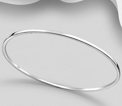 Şəkli böyütmək üçün tiklayın 925 Sterling Silver Circle Bangle