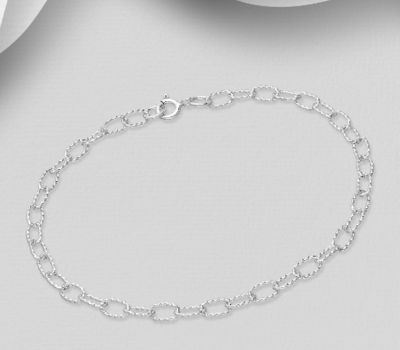 Şəkli böyütmək üçün tiklayın 925 Sterling Silver Chain Bracelet