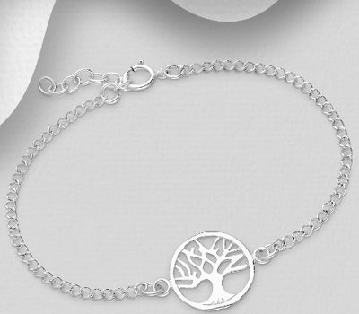 925 Sterling Silver Tree Of Life Chain Bracelet
