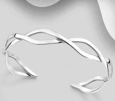 Malın səhifəsinə keç 925 Sterling Silver Cuff Bracelet
