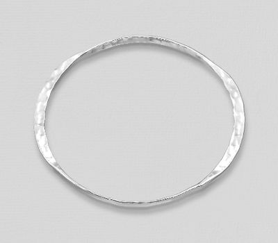Şəkli böyütmək üçün tiklayın 925 Sterling Silver Hammered Bangle