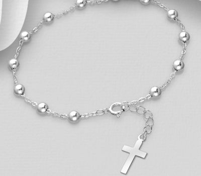 925 Sterling Silver Cross Bracelet