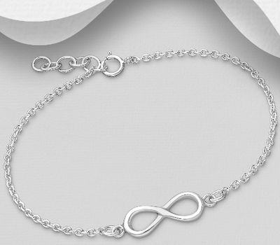 Şəkli böyütmək üçün tiklayın 925 Sterling Silver Infinity Bracelet