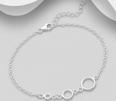 Şəkli böyütmək üçün tiklayın 925 Sterling Silver Circle Bracelet