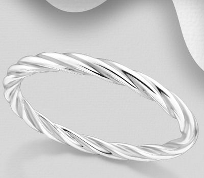 925 Sterling Silver Twist Bangle