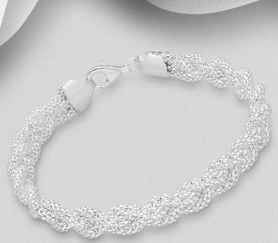 Şəkli böyütmək üçün tiklayın 925 Sterling Silver Weave Bracelet