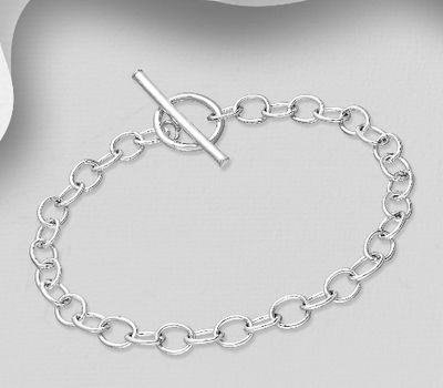 Şəkli böyütmək üçün tiklayın 925 Sterling Silver Chain Bracelet