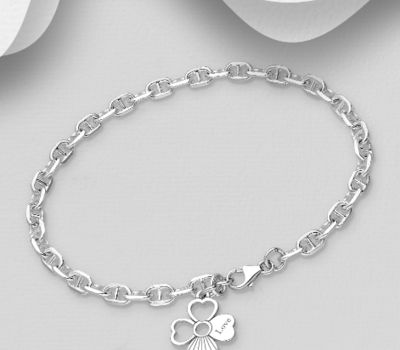 925 Sterling Silver Flower and 