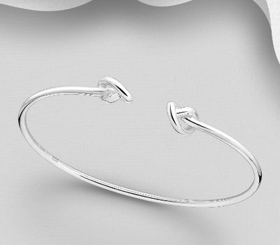 925 Sterling Silver Love Knot Cuff Bracelet