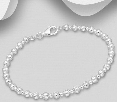 Şəkli böyütmək üçün tiklayın 925 Sterling Silver Ball Bracelet