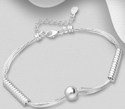 Şəkli böyütmək üçün tiklayın 925 Sterling Silver Ball Bracelet