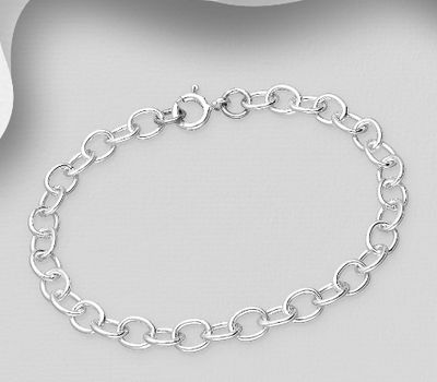 925 Sterling Silver Adjustable Bracelet to which locker-charms can be added