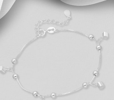 ITALIAN DELIGHT - 925 Sterling Silver Ball and Cube Bracelet