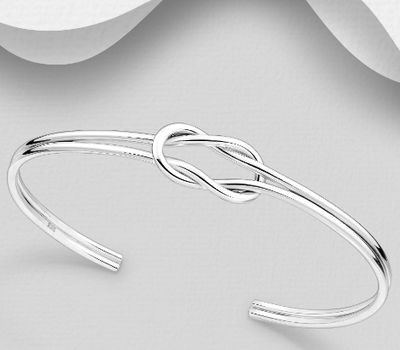925 Sterling Silver Knot Cuff Bracelet