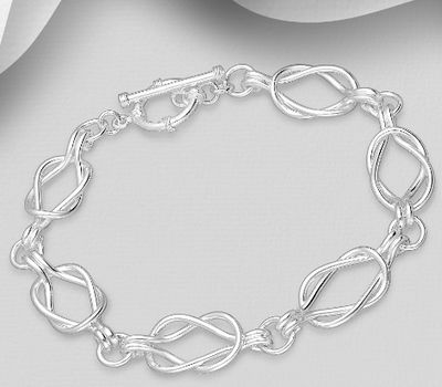 Şəkli böyütmək üçün tiklayın 925 Sterling Silver Knot Bracelet