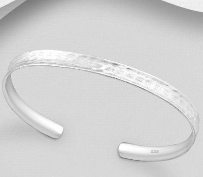 925 Sterling Silver Hammered Cuff Bracelet