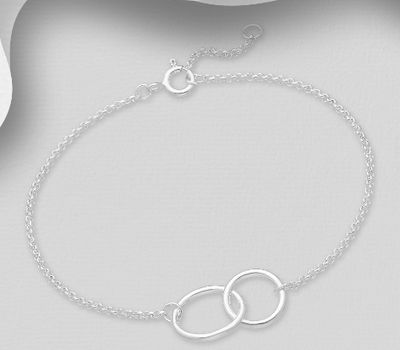 925 Sterling Silver Circle Links Bracelet