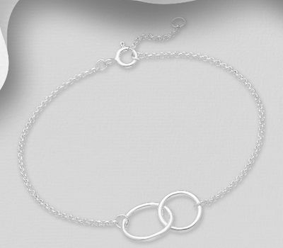 Şəkli böyütmək üçün tiklayın 925 Sterling Silver Circle Links Bracelet