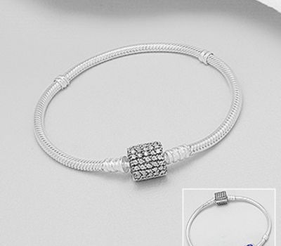 925 Sterling Silver Bracelet For Beads