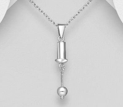 Sterling silver interchangeable bead pendant. (beads sold separately)