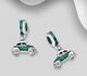 925 Sterling Silver Car Bead-Charm, Decorated with Colored  Enamel