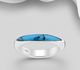 925 Sterling Silver Ring, Decorated with Reconstructed Turquoise or Various Colored Resins
