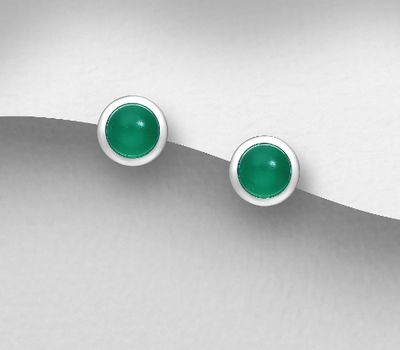 Şəkli böyütmək üçün tiklayın 925 Sterling Silver Push-Back Earrings, Decorated with Various Gemstones