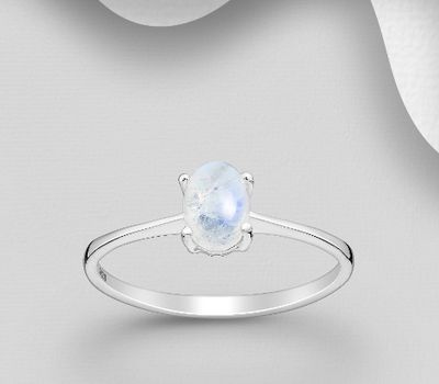 Şəkli böyütmək üçün tiklayın 925 Sterling Silver Oval Ring, Decorated with Gemstones