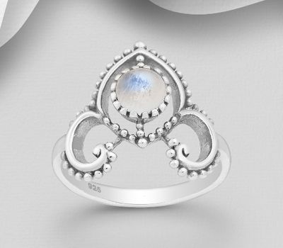 Şəkli böyütmək üçün tiklayın 925 Sterling Silver Ring, Decorated with Reconstructed Turquoise and Various Gemstones