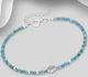 925 Sterling Silver Adjustable Oxidized Shell Bracelet, Beaded with Gemstone Beads