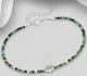 925 Sterling Silver Adjustable Oxidized Shell Bracelet, Beaded with Gemstone Beads