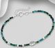 925 Sterling Silver Adjustable Oxidized Shell Bracelet, Beaded with Gemstone Beads