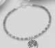 925 Sterling Silver OxidizedTree of Life Bracelet, Beaded with Various Gemstone Beads