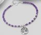 925 Sterling Silver OxidizedTree of Life Bracelet, Beaded with Various Gemstone Beads