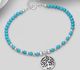 925 Sterling Silver OxidizedTree of Life Bracelet, Beaded with Various Gemstone Beads