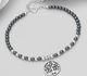 925 Sterling Silver OxidizedTree of Life Bracelet, Beaded with Various Gemstone Beads