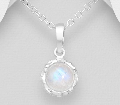 925 Sterling Silver Pendant, Decorated with Various Gemstones
