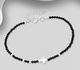 925 Sterling Silver Adjustable Cross Bracelet, Beaded with Gemstone Beads
