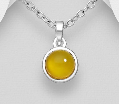 Şəkli böyütmək üçün tiklayın 925 Sterling Silver Circle Pendant, Decorated with Various Gemstones